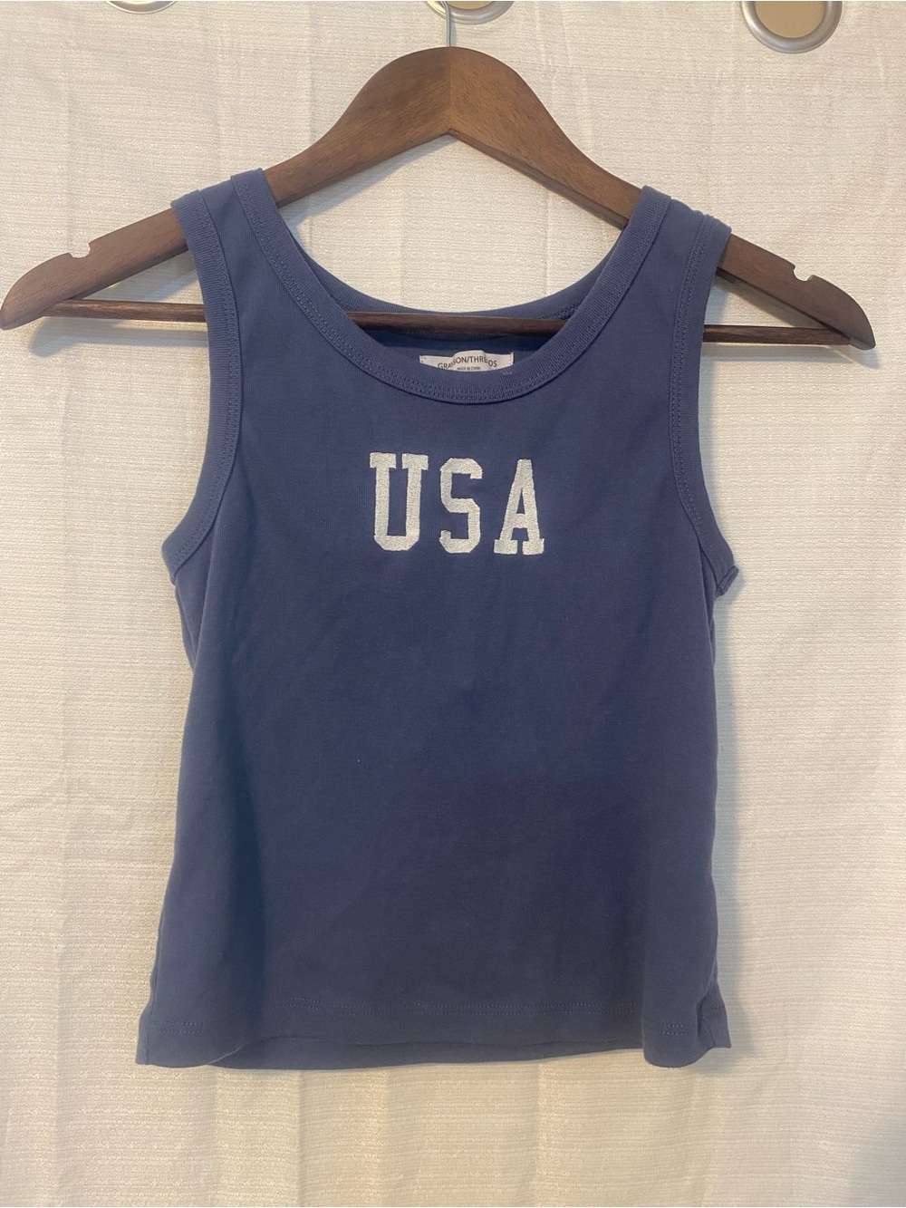 Grayson Threads Navy Blue USA Crop Top